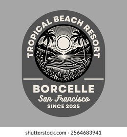 Illustration of a tropical beach