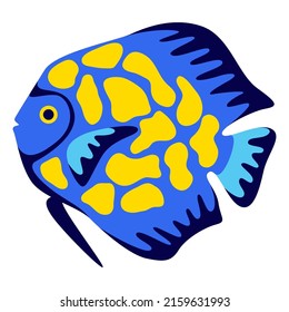Illustration Tropical Discus Fish Aquarium Sea Stock Vector (Royalty ...