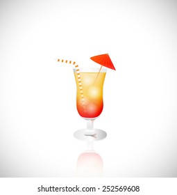 Illustration of a tropical drink isolated on a white background.