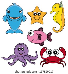 Illustration of tropical fish collection