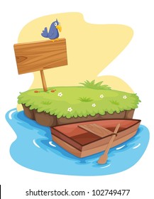 Illustration of a tropical island