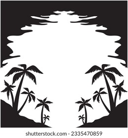 Illustration of a tropical island