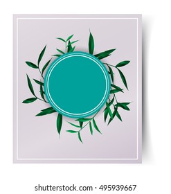 Illustration of  tropical leaf card