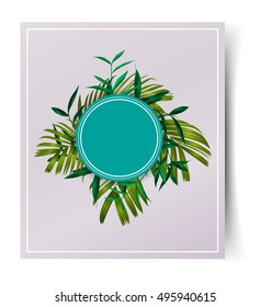 Illustration of  tropical leaf card
