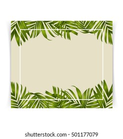 Illustration of  tropical leaf card