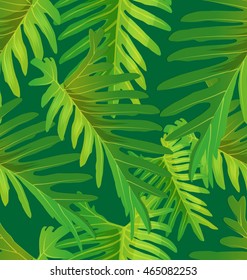 Illustration of  tropical leaf seamless pattern