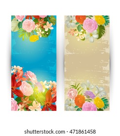Illustration of  tropical plant banner