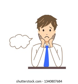 
Illustration of a troubled man