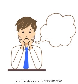 
Illustration of a troubled man