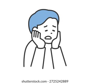 Illustration of a troubled man vector