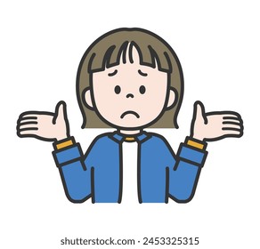 Illustration of a troubled woman