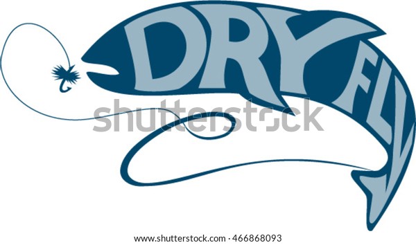 Illustration Trout Fish Words Tex Dry Stock Vector (Royalty Free ...