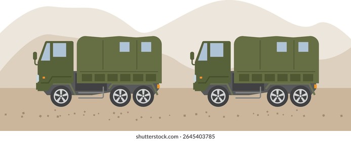 Illustration of a truck carrying supplies to disaster-stricken areas