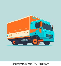 illustration of truck Delivery logo icon. Delivery service concept. Vector flat color style