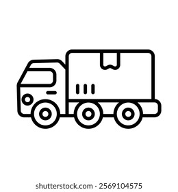 Illustration of truck icon. Template for transport or delivery.