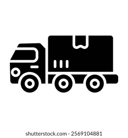 Illustration of truck icon. Template for transport or delivery.