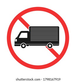 Illustration of truck prohibition mark.