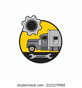 illustration for truck repair service, vector art.