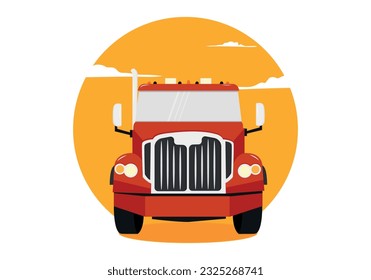 ilustración de camión, vectores van, camión en la carretera