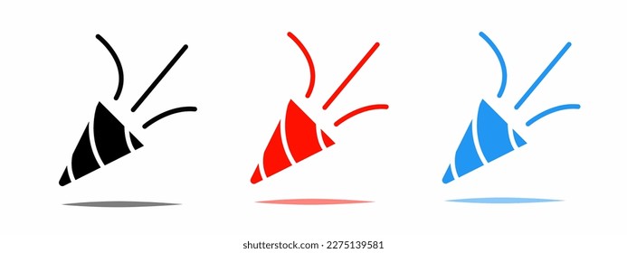 Illustration of trumpet icon with shadow. Vector illustration.