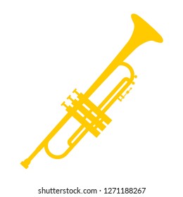 Illustration of trumpet. Musical instrument. 