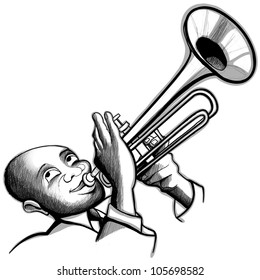 Illustration Trumpet Player Stock Vector (Royalty Free) 105698582 ...