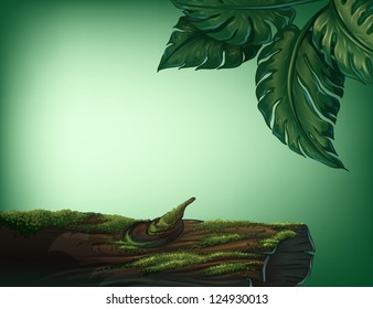 Illustration of a trunk covered with algae