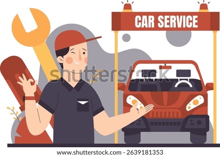 Illustration of Trusted Car Workshop Maintenance