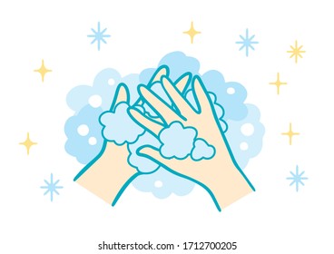 Illustration of trying to clean by hand washing