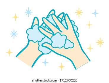 Illustration of trying to clean by hand washing
