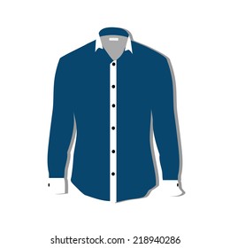 Illustration of  t-shirt,  clothes,  man shirt, formal shirt,  blue shirt,  shirt template 