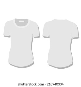 Illustration of  t-shirt,  clothes,  woman shirt,  polo shirt, white shirt,  shirt template 