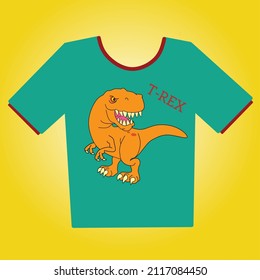 illustration of t-shirt design concept T-rex.