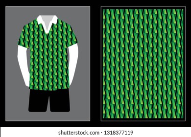 Illustration of T-Shirt Design Template with Geometric ethnic pattern traditional.