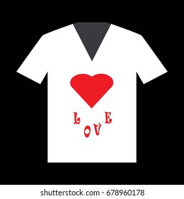 Illustration of T-Shirt Design Template with Happy Valentine's Day.