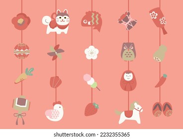 Illustration of Tsurushibina ,  Doll’s Festival ornament