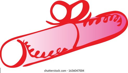 Illustration of tube gift icon on white background