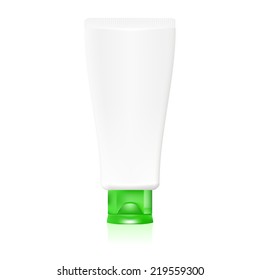 Illustration of tube green cap for cream on white background