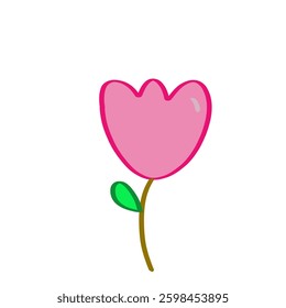 Illustration of a tulip flower.  Hand-drawn illustration of tulip flower. ( original illustration, not AI-generated )