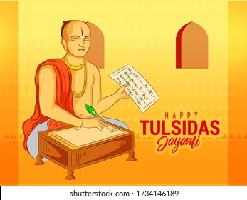 illustration of Tulsidas Jayanti,Tulsidas, was a Hindu Vaishnava saint and poet