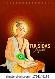 illustration of Tulsidas Jayanti,Tulsidas, was a Hindu Vaishnava saint and poet