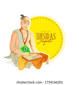 illustration of Tulsidas Jayanti,Tulsidas, was a Hindu Vaishnava saint and poet