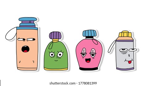 illustration of tumbler with cute monsters