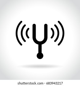 Illustration of tuning fork icon on white background