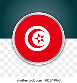 illustration of tunisia flag with isolated transparent background