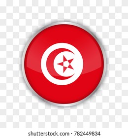 illustration of tunisia flag with isolated transparent background