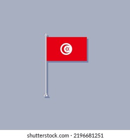 Illustration of Tunisia flag Template