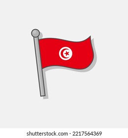 Illustration of Tunisia flag Template