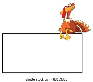 illustration of a turkey and blank