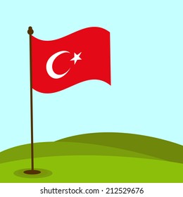 Illustration of Turkey Flag abstract background